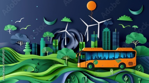 Sustainable Transportation and Renewable Energy in a Green Cityscape
