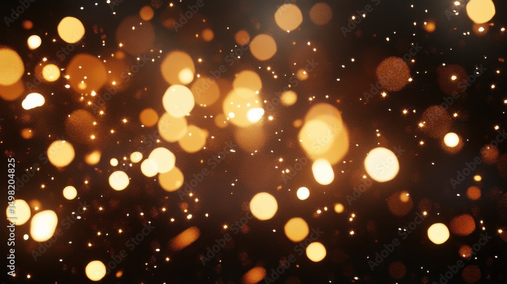 Soft Golden Bokeh Lights Sparkling Against a Dark Background Soft Golden Bokeh Lights Sparkling Against a Dark Background