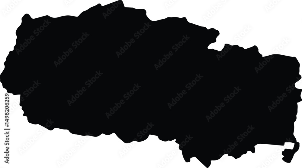 Obraz premium Alipurduar India silhouette map
