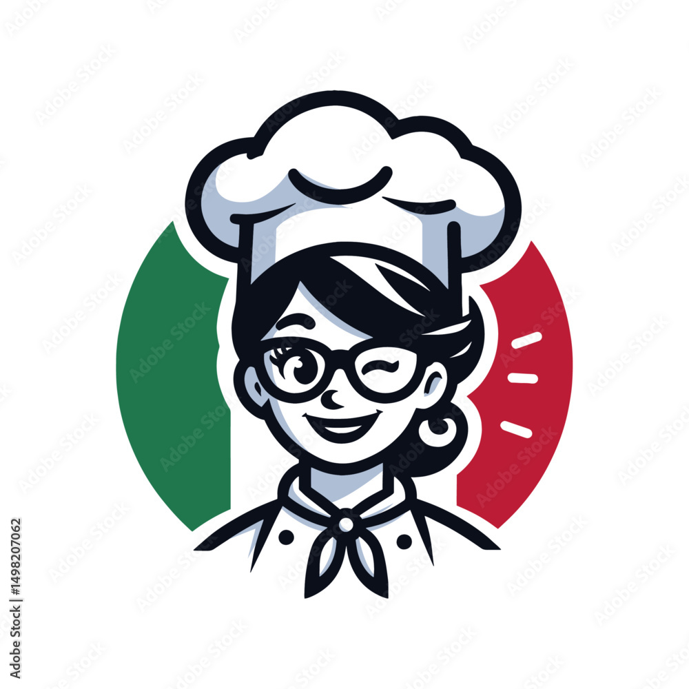 Obraz premium Italian Culinary Identity: Professional Chef Logo