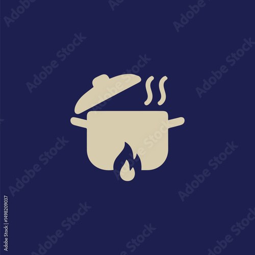  Steaming Pot on Flame Cooking Icon