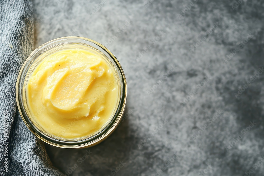 Homemade butter in a glass jar Homemade butter in a glass jar