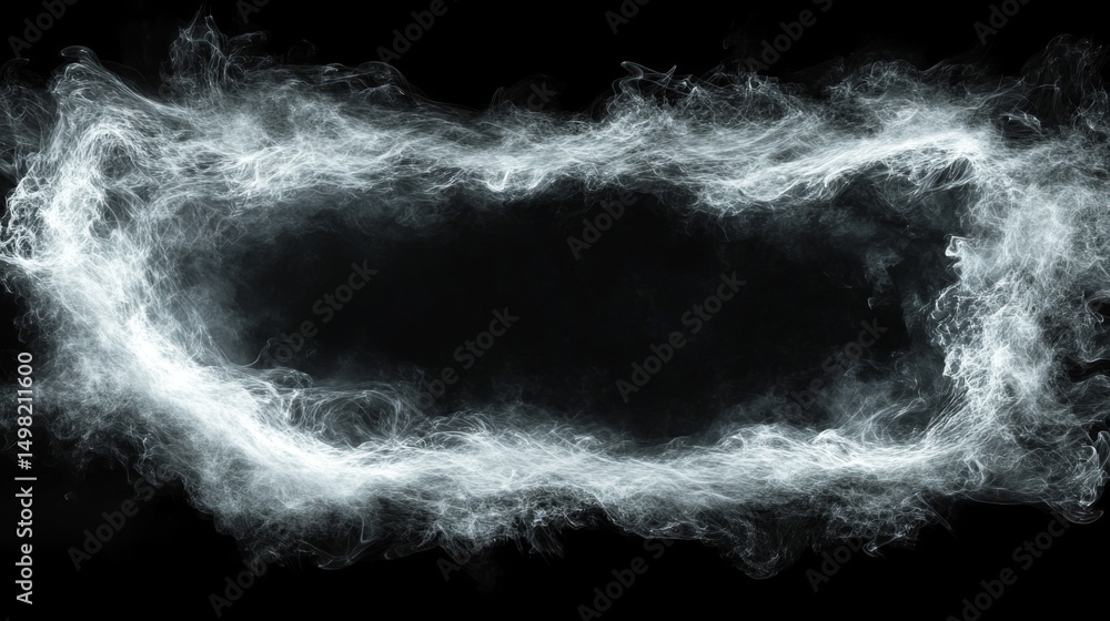 Obraz premium Dark smoke cloud explosion against black background