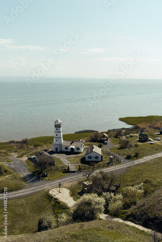 lighthouse on the bay shore