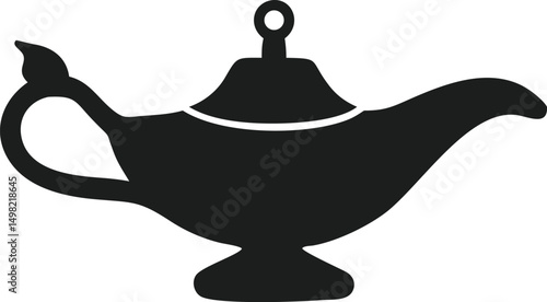 silhouette of aladdin s lamp