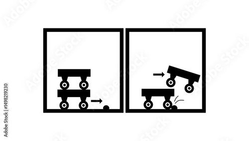inertial force, black isolated silhouette