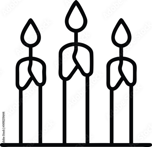 silhouette of waisak celebration candles simple on