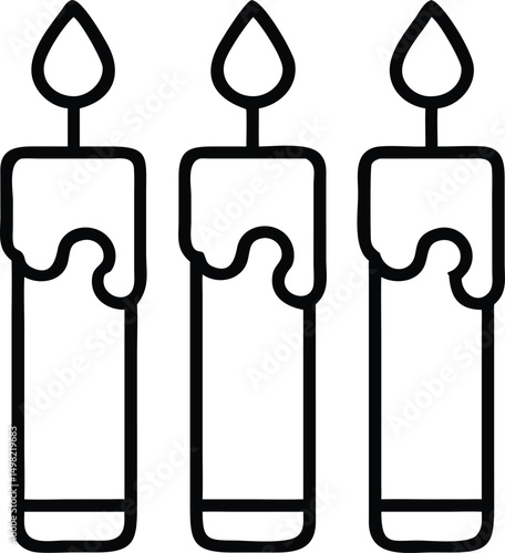 silhouette of waisak celebration candles simple on