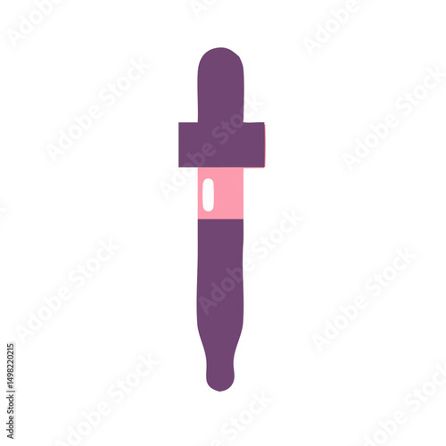 Symbol of medicine dropper pink silhouette with a white accent detail health wellness vector