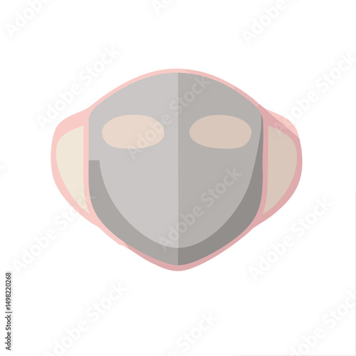 Minimal medical mask vector soft gray pink accent healthcare safety and wellness art