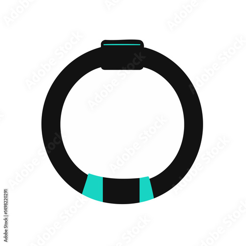 Symbol of wellness bracelet black silhouette with a turquoise accent detail health wellness vector