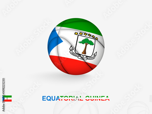 Equatorial Guinea Basketball Concept with National Flag Design.