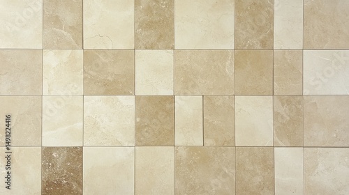 Wallpaper Mural Neutral beige tiles in a classic checkerboard layout Torontodigital.ca