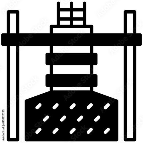 Formwork mini illustration glyph icon, use for civil engineering, industry, construction, UI, UX kit, app and web development, digital or print.