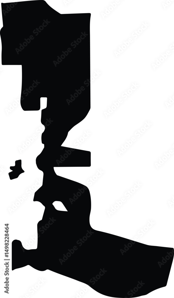 Fototapeta premium As Safra Yemen silhouette map