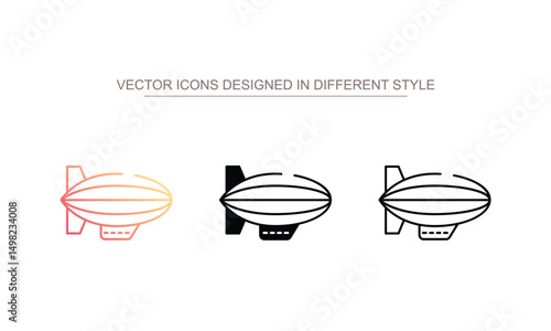 Zeppelin icon design with white background stock illustration