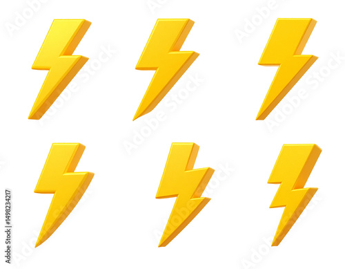 Free Download Nine stylized lightning bolts - GFXLoad