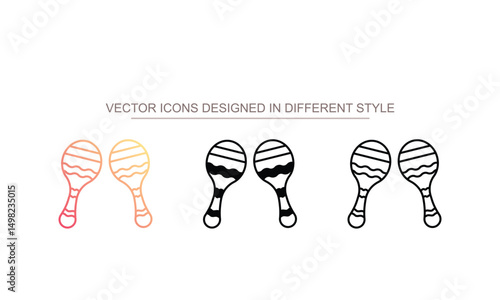Maracas icon design with white background stock illustration