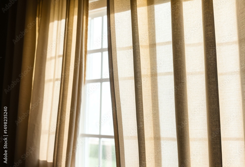 Obraz premium A close up of a window with curtains in it.