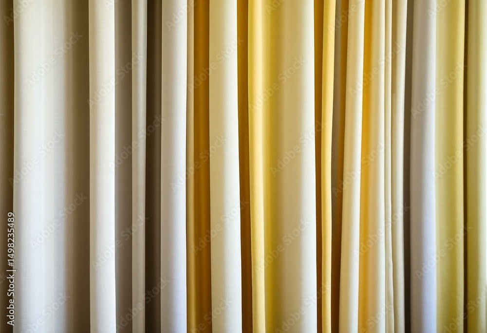 Fototapeta premium A close up of a white curtain in a room.