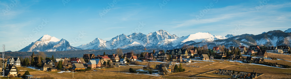 Tatra mountains seen from Murzasichle village in Poland