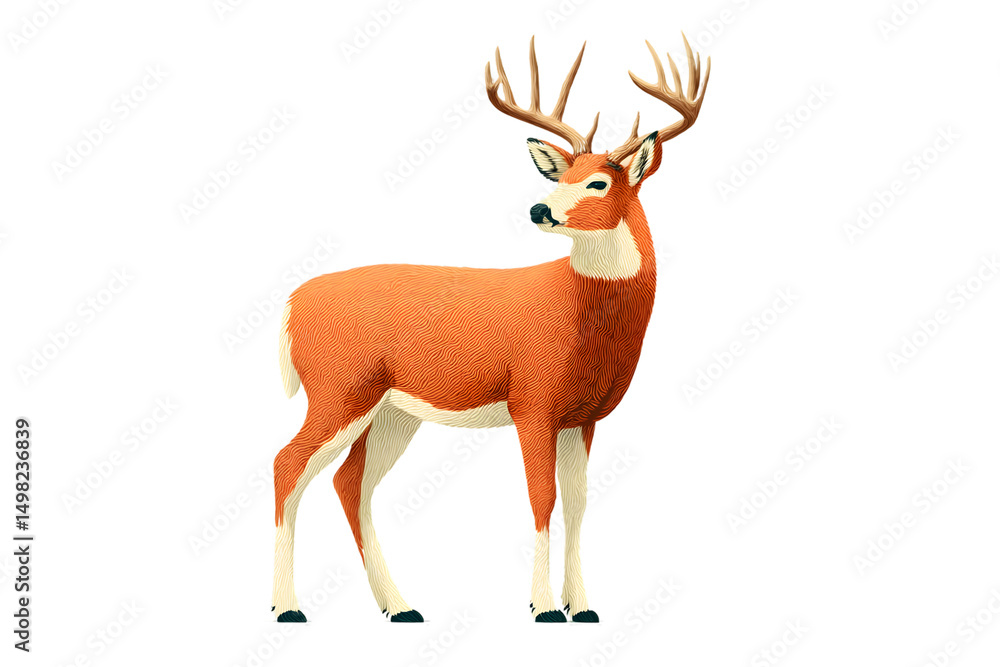 Fototapeta premium A majestic deer with intricate patterns standing against a black background perfect for nature