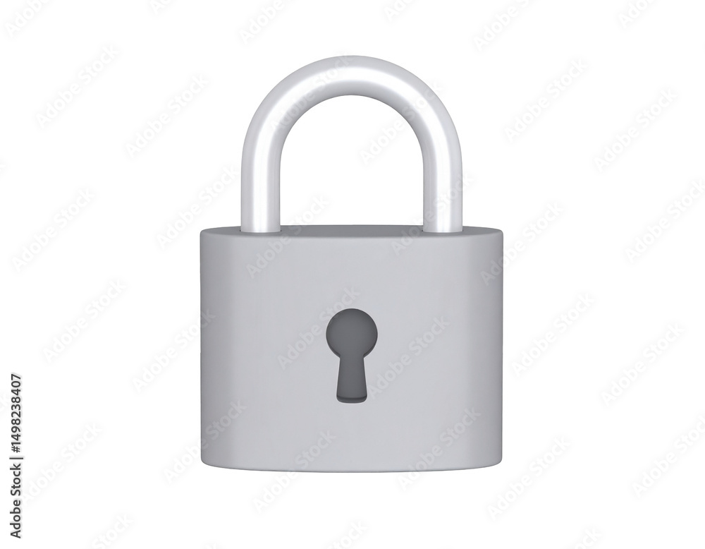3D rendered padlock icon 3D rendered padlock icon