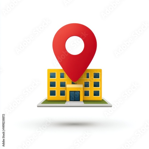 Free Download Building location pin icon isolated on white background - GFXLoad