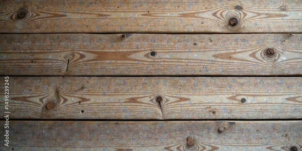 Obraz premium Rustic Weathered Wood Planks with Knots and Grain Detail, Ideal for Backgrounds and Textures