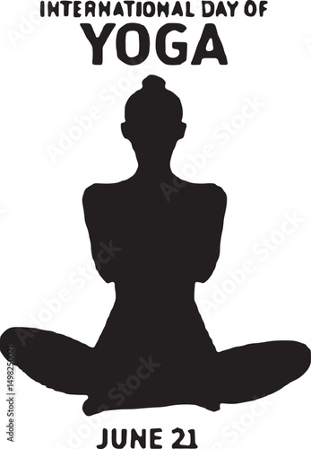International Day of Yoga Meditative Silhouette for June 21