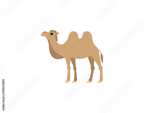 Two hump camel vector isolated emoticon. Camel emoji. Two hump camel color icon