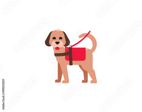 Service Dog vector isolated emoticon. Service Dog emoji. Service Dog color icon