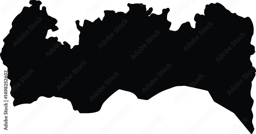 Obraz premium Assin North Ghana silhouette map