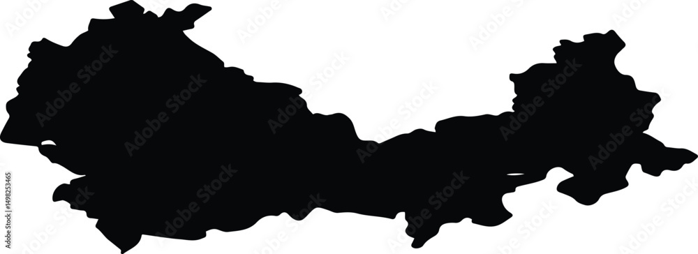 Fototapeta premium Askinsky District Russia silhouette map