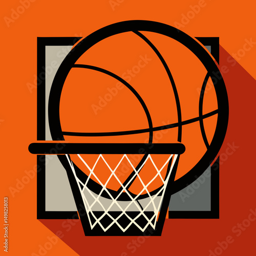 basketball hoop and ball