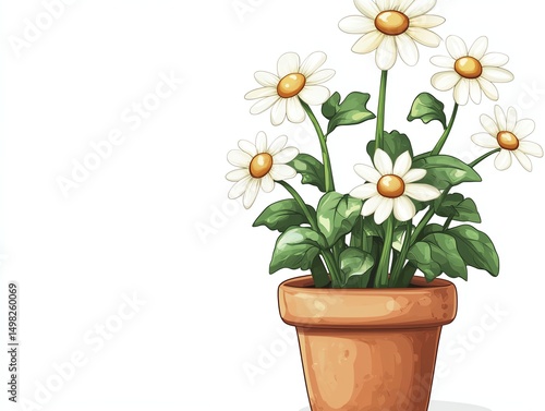 Wallpaper Mural Sunflower in pot clipart, white background Torontodigital.ca