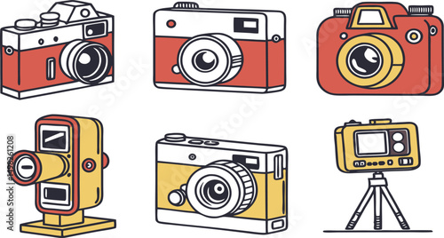 set of old cameras