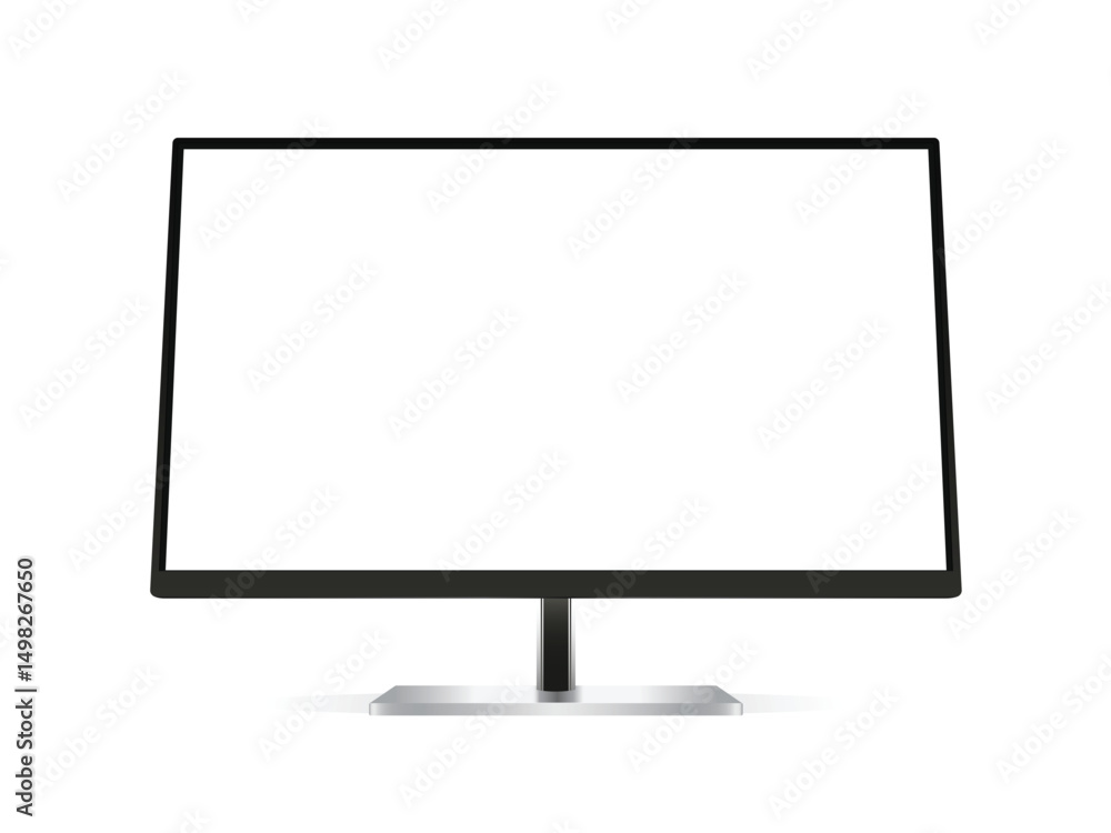 Realistic TV monitor mockup Vector isolated on a white background Realistic TV monitor mockup Vector isolated on a white background