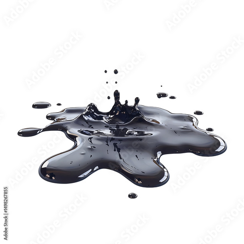 Wallpaper Mural Isolated liquid splash concept petroleum crude oil spill on surface isolated on transparent background Torontodigital.ca