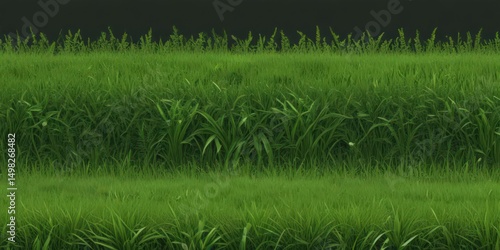 Vibrant green vector grass border, seamless repeat Ideal for spring designs , lawn, graphic, background
