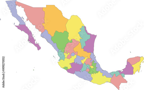Vector Map of Mexico with provinces
