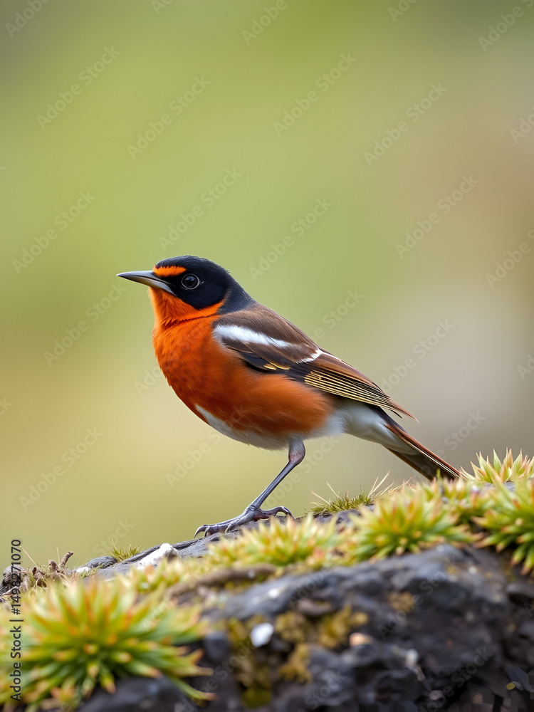 Fototapeta premium Beautiful Redwing bird in the nature of Iceland