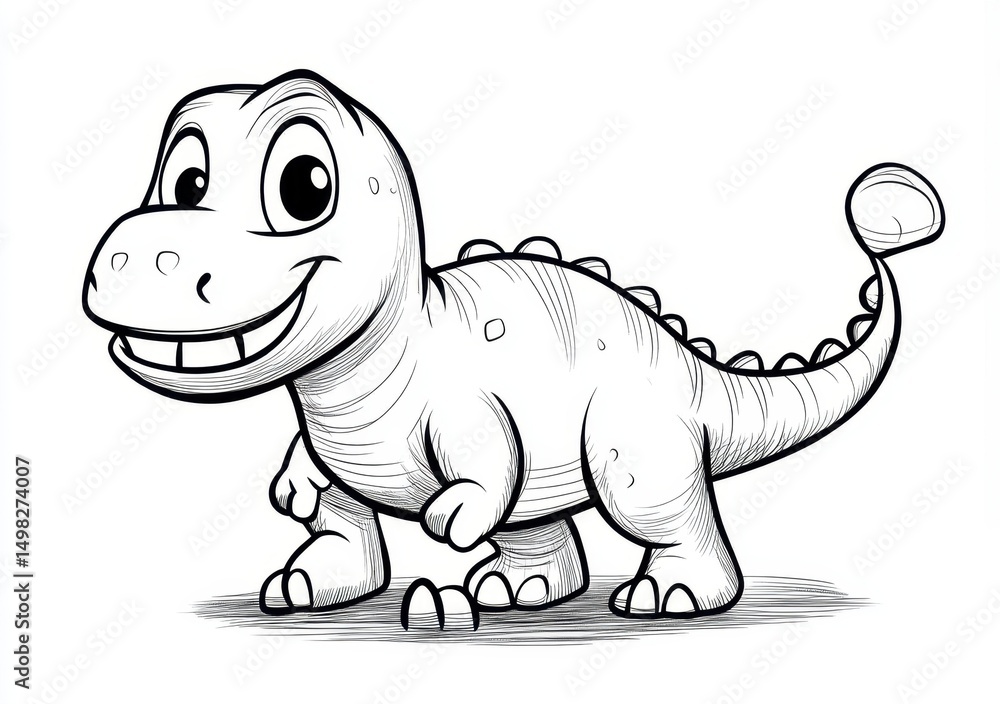 Obraz premium 可愛い恐竜のスケッチイラスト