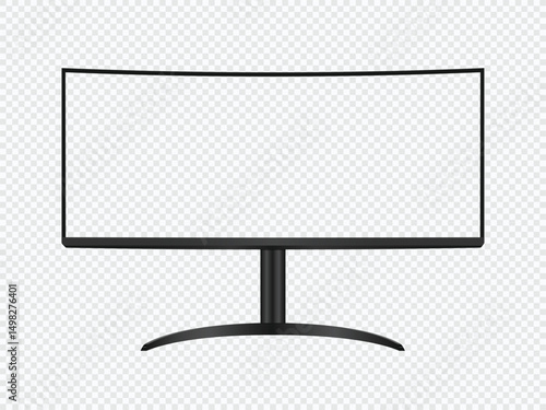 Realistic TV screen. Smart TV monitor mockup Vector isolated on a transparent background