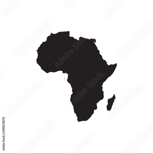 silhouette map of africa vector