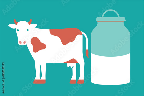 cow with milk container