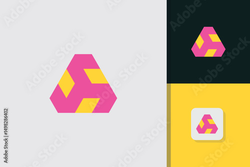 abstract triangle logo design vector template