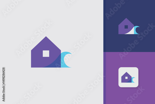coast house logo design vector template