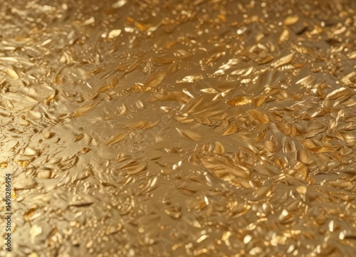 Shimmering gold leaf texture, opulent metallic sheen , ornate, foil, art