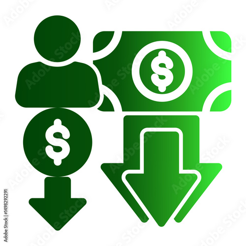 This is Depreciation icon from the Asset Management icon collection with an Solid Gradient style